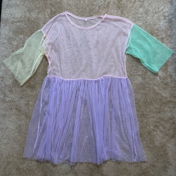 Dolls Kill Dresses & Skirts - Dolls Kill Mesh Candy Colored Dress